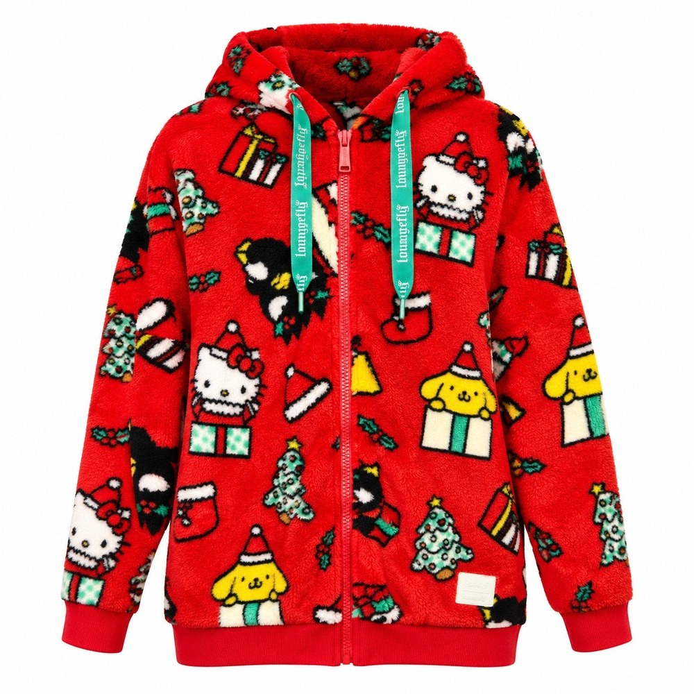 Loungefly Sanrio Winter Wonderland Zip Hooded Sweatshirt Size Medium Hello Kitty